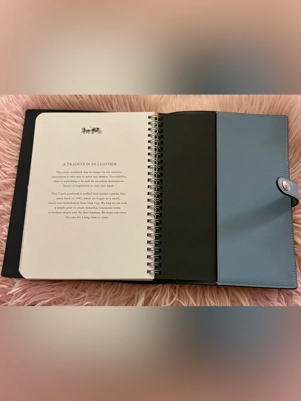 NEW Coach Cornflower Blue Smooth Leather Notebook Journal Diary Planner